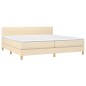 Giroletto a Molle con Materasso Crema 200x200 cm in Tessuto