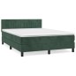 Giroletto a Molle con Materasso Verde Scuro 140x200 cm Velluto