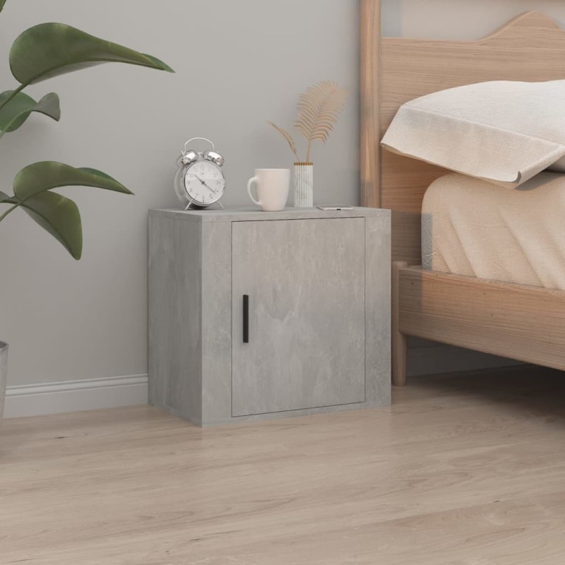 Comodino a Muro Grigio Cemento 50x30x47 cm Comodino a Muro Grigio Cemento 50x30x47 cm
