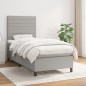 Giroletto a Molle con Materasso Grigio Chiaro 80x200 cm Tessuto