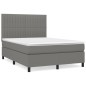 Giroletto a Molle con Materasso Grigio Scuro 140x190 cm Tessuto