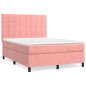Giroletto a Molle con Materasso Rosa 140x190 cm in Velluto