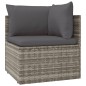 Set Divani da Giardino 5 pz con Cuscini in Polyrattan Grigio Set Divani da Giardino 5 pz con Cuscini in Polyrattan Grigio