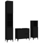 Set di Mobili da Bagno 3 pz Nero in Legno Multistrato Set di Mobili da Bagno 3 pz Nero in Legno Multistrato