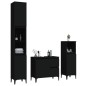 Set di Mobili da Bagno 3 pz Nero in Legno Multistrato Set di Mobili da Bagno 3 pz Nero in Legno Multistrato