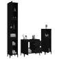 Set di Mobili da Bagno 3 pz Nero in Legno Multistrato Set di Mobili da Bagno 3 pz Nero in Legno Multistrato