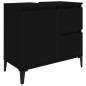 Set di Mobili da Bagno 3 pz Nero in Legno Multistrato Set di Mobili da Bagno 3 pz Nero in Legno Multistrato