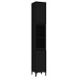 Set di Mobili da Bagno 3 pz Nero in Legno Multistrato Set di Mobili da Bagno 3 pz Nero in Legno Multistrato