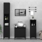 Set Mobili da Bagno 3 pz Nero in Legno Multistrato Set Mobili da Bagno 3 pz Nero in Legno Multistrato