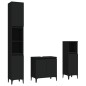 Set Mobili da Bagno 3 pz Nero in Legno Multistrato Set Mobili da Bagno 3 pz Nero in Legno Multistrato