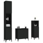 Set Mobili da Bagno 3 pz Nero in Legno Multistrato Set Mobili da Bagno 3 pz Nero in Legno Multistrato