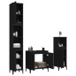 Set Mobili da Bagno 3 pz Nero in Legno Multistrato Set Mobili da Bagno 3 pz Nero in Legno Multistrato