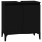 Set Mobili da Bagno 3 pz Nero in Legno Multistrato Set Mobili da Bagno 3 pz Nero in Legno Multistrato