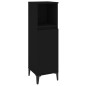 Set Mobili da Bagno 3 pz Nero in Legno Multistrato Set Mobili da Bagno 3 pz Nero in Legno Multistrato