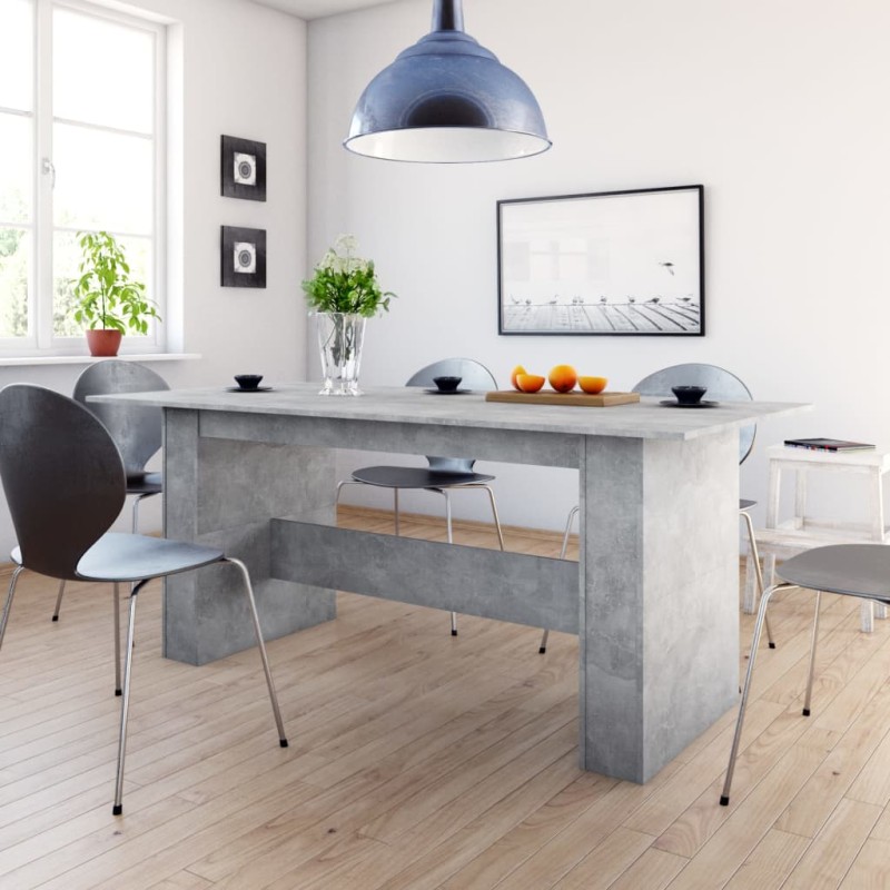 Tavolo da Pranzo Grigio Cemento 180x90x76 cm Legno Multistrato Tavolo da Pranzo Grigio Cemento 180x90x76 cm Legno Multistrato