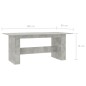Tavolo da Pranzo Grigio Cemento 180x90x76 cm Legno Multistrato Tavolo da Pranzo Grigio Cemento 180x90x76 cm Legno Multistrato