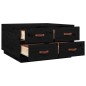 Tavolino da Salotto Nero 80x80x45 cm Legno Massello di Pino