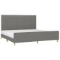 Giroletto con Testiera Grigio Scuro 200x200 cm in Tessuto Giroletto con Testiera Grigio Scuro 200x200 cm in Tessuto