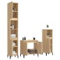 Set Mobili da Bagno 3 pz Rovere Sonoma in Legno Multistrato Set Mobili da Bagno 3 pz Rovere Sonoma in Legno Multistrato