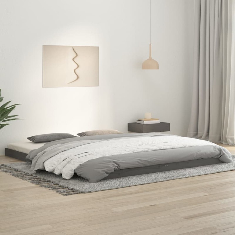 Giroletto Grigio 180x200 cm Super King Legno Massello di Pino Giroletto Grigio 180x200 cm Super King Legno Massello di Pino