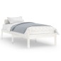 Giroletto Bianco in Legno Massello 90x190 cm Single Giroletto Bianco in Legno Massello 90x190 cm Single