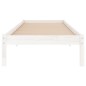 Giroletto Bianco in Legno Massello 90x190 cm Single Giroletto Bianco in Legno Massello 90x190 cm Single