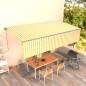 Tenda Retrattile Automatica con Parasole 6x3m Gialla Bianca Tenda Retrattile Automatica con Parasole 6x3m Gialla Bianca