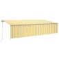 Tenda Retrattile Automatica con Parasole 6x3m Gialla Bianca Tenda Retrattile Automatica con Parasole 6x3m Gialla Bianca