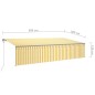 Tenda Retrattile Automatica con Parasole 6x3m Gialla Bianca Tenda Retrattile Automatica con Parasole 6x3m Gialla Bianca