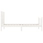 Giroletto con Testiera Bianco Single in Legno Massello