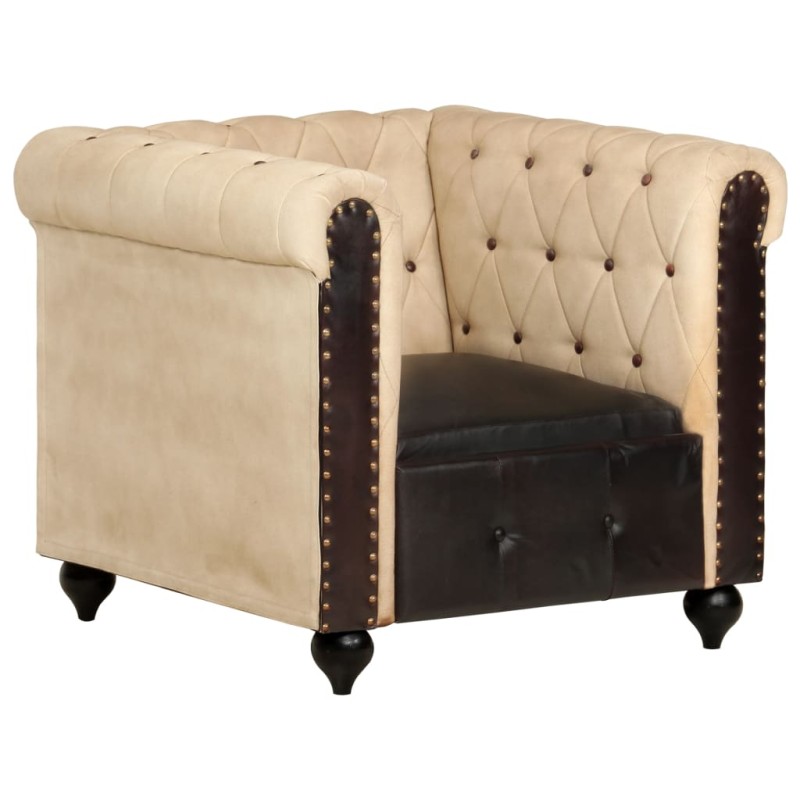 Poltrona Chesterfield Marrone in Vera Pelle Poltrona Chesterfield Marrone in Vera Pelle