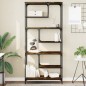 Libreria Rovere Fumo 81x36x176 cm in Legno Multistrato Libreria Rovere Fumo 81x36x176 cm in Legno Multistrato