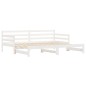 Divano Letto con Letto Estraibile Bianco 90x190cm Massello Pino Divano Letto con Letto Estraibile Bianco 90x190cm Massello Pino