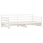 Divano Letto con Letto Estraibile Bianco 90x190cm Massello Pino Divano Letto con Letto Estraibile Bianco 90x190cm Massello Pino