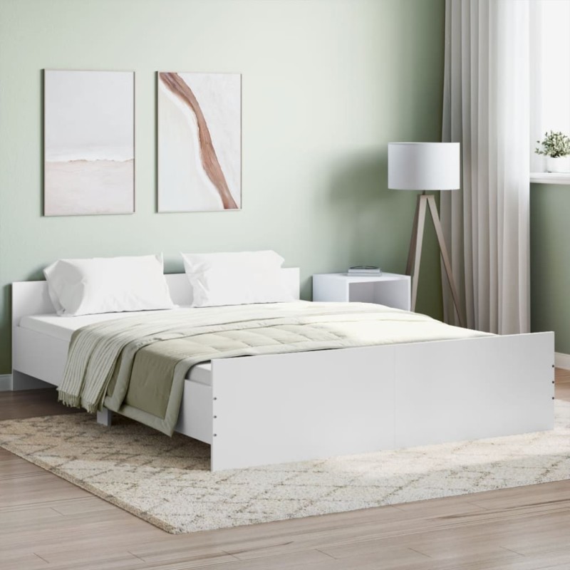 Giroletto con Testiera e Pediera Bianco 160x200 cm Giroletto con Testiera e Pediera Bianco 160x200 cm