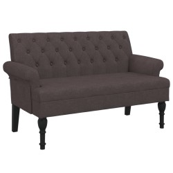 Panca con Schienale Marrone Scuro 120x62x75,5 cm in Tessuto