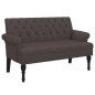 Panca con Schienale Marrone Scuro 120x62x75,5 cm in Tessuto