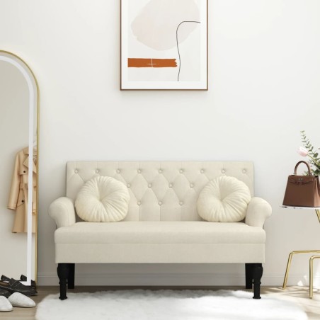 Panca con Schienale Lino 120x62x75,5 cm in Tessuto