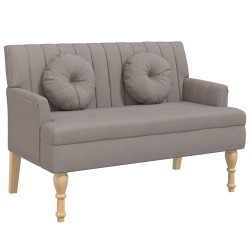 Panca con Cuscini Tortora 113x64,5x75,5 cm in Tessuto