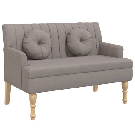 Panca con Cuscini Tortora 113x64,5x75,5 cm in Tessuto