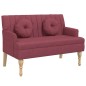 Panca con Cuscini Rosso Vino 113x64,5x75,5 cm in Tessuto