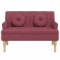 Panca con Cuscini Rosso Vino 113x64,5x75,5 cm in Tessuto