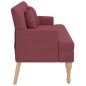 Panca con Cuscini Rosso Vino 113x64,5x75,5 cm in Tessuto