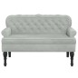 Panca con Schienale Grigio Chiaro 112x65,5x75 cm in Velluto