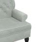 Panca con Schienale Grigio Chiaro 112x65,5x75 cm in Velluto