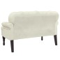 Panca con Schienale Crema 119,5x64,5x75 cm in Velluto
