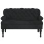 Panca con Schienale Nera 119,5x64,5x75 cm in Velluto Panca con Schienale Nera 119,5x64,5x75 cm in Velluto
