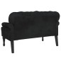 Panca con Schienale Nera 119,5x64,5x75 cm in Velluto Panca con Schienale Nera 119,5x64,5x75 cm in Velluto