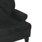 Panca con Schienale Nera 119,5x64,5x75 cm in Velluto Panca con Schienale Nera 119,5x64,5x75 cm in Velluto