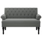 Panca con Schienale Grigio Scuro 120x62x75,5 cm in Tessuto